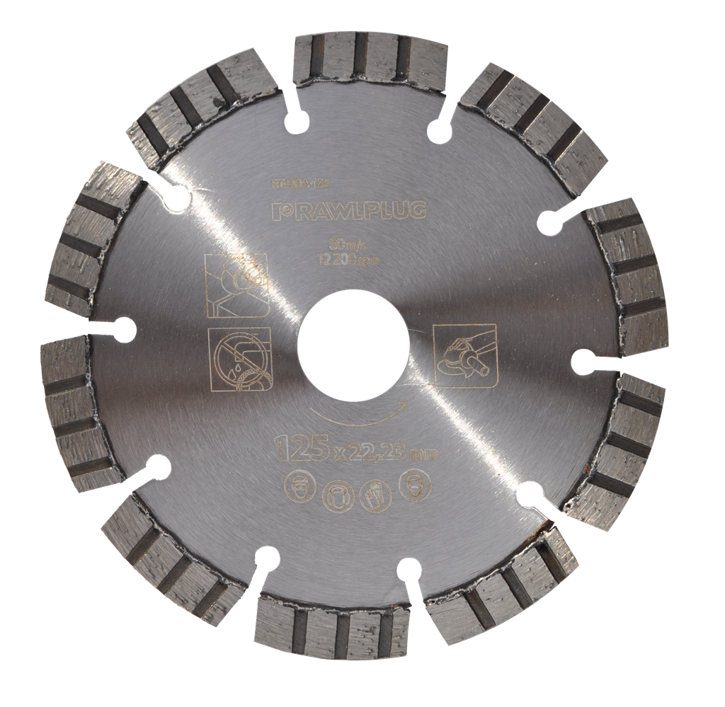 Disco diamantato turbo per cemento armato e materiali duri 115x22,23 mm